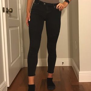 AllSaints Black Biker Skinny Jeans